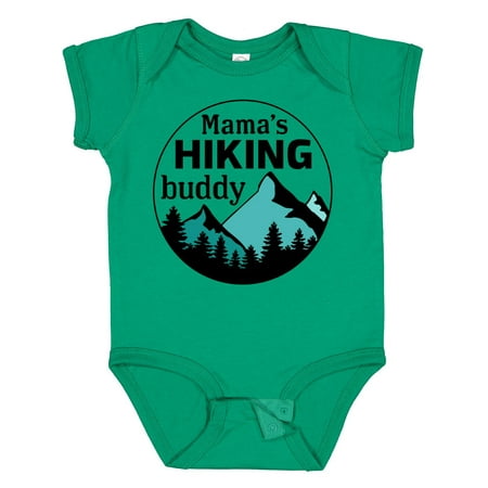 

Inktastic Mama s Hiking Buddy with Mountains and Trees Boys or Girls Baby Bodysuit