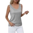 thumbnail image 3 of Women's Solid Color Sequin Elegant Neck Top T-Shirts Tops Blouses Crewneck Short Sleeve Loose Fit Casual Daily Wear Vacation Party Outfits Fashion Essential Gift for Women, 3 of 9