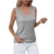 thumbnail image 3 of TaTaai Women’s Casual V Neck Sequined Blouse Sleeveless Loose Fit Solid Color Elegant Cut Printless T Shirts Soft Sequin Polyester Party Wear Gift, 3 of 8