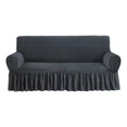 thumbnail image 1 of NIcEEc Funda de sofá Gris Oscuro Funda de sofá 1 Pieza Funda de sofá fácil de Instalar Protector de Muebles Duradero Universal de Alta Estiramiento con Falda Estilo campestre (3 plazas Gris Oscuro), 1 of 5
