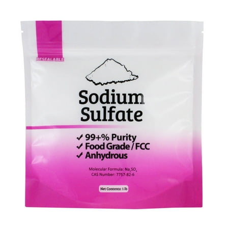 1 lb Natural Sodium Sulfate Food Grade FCC 99+% Granular Anhydrous Crystals Salt Made in