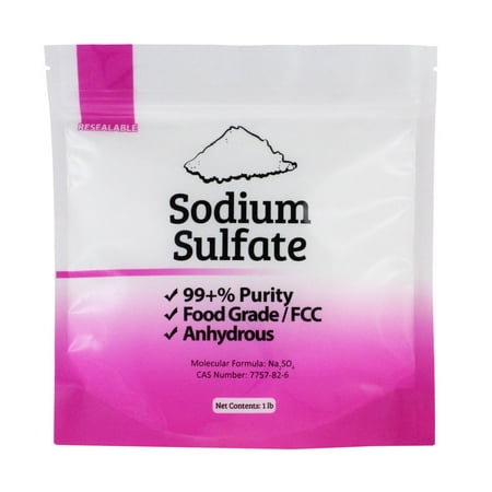 Sulfate Crystal - 1 lb Natural Sodium Sulfate Food Grade FCC 99+% Granular Anhydrous Crystals Salt Made in USA