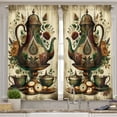 thumbnail image 2 of Ambesonne Eastern Valance & Curtain 3 Pcs Set, Nostalgia Tea Time Paisley, 55"x36", Pale Mustard Teal Maroon, 2 of 7