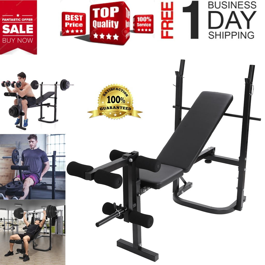 Weight Bench Barbell Lifting Press Gym Equipment Exercise Adjustable Incline 