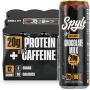 SPYLT High Protein Milk, 140 mg Caffeine, 20g Protein, Sugar and Lactose Free, Max Chocolate, 11 oz, 12 Count