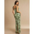 thumbnail image 2 of Mint Green 3D Floral Embroidered Sleeveless High Neck Fitted Maxi Dress, 2 of 7