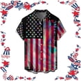 thumbnail image 2 of GLVSZ Hawaiian Bowling Shirts for Men American Flag Print Short Sleeve Summer Beach Shirt Casual Regular Fit Button Down Shirts Patriotic Shirts, 2 of 4