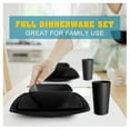 thumbnail image 5 of 48-piece Wheat Straw Square Dinnerware Set for 12, Unbreakable Dinner Plates, Salad Plates, Snack Bowls, Tumblers 13.5 oz, Dishwasher Safe, Black, 5 of 6