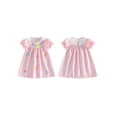 thumbnail image 2 of BemeyourBBs Toddler Baby Girl Birthday Dress 1 2 3 4 5 Years Birthday Summer Outfit Striped Cake Letter Embroidered Short Sleeve Crewneck A-line Princess Dresses, 2 of 9
