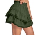 thumbnail image 4 of PWPSG Womens Elastic Waist Lace Trim Skort, Built-in Shorts with Ruffle Hem, Soft Fabric for Athletic Casual Wear Green M, 4 of 8