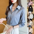 thumbnail image 4 of BUYISI Womens New style Fashion Versatile Chiffon shirt Loose Temperament Tops Champagne M, 4 of 8