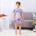thumbnail image 7 of joogoo Blue Tie Dye Pink Pattern Pajama Sets Short Sleeve Cotton 2-Piece Sleepwear 5Y, 7 of 7