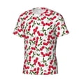 thumbnail image 5 of Vsdgher Cherry_1 Print Men's Dry Fit Mesh Athletic Shirts Moisture Wicking Tennis T-Shirt Tops, 5 of 9