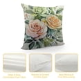 thumbnail image 4 of COMIO  Watercolor Peony Flower Pillow Cover Pink Rose Flower Pillow Cover Square Decorative Couch Pillows Floral Watercolor Farmhouse Couch Pillows for Sofa Home Bedroom Outdoor, 4 of 5