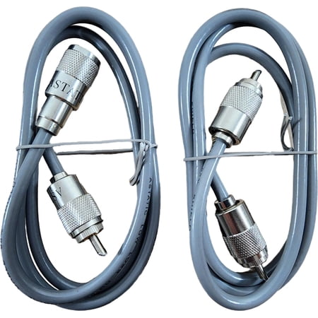 Lot of 2 Astatic A8X3 CB / HAM Radio 3 Foot RG8X Antenna Coaxial Cable w/ PL259s