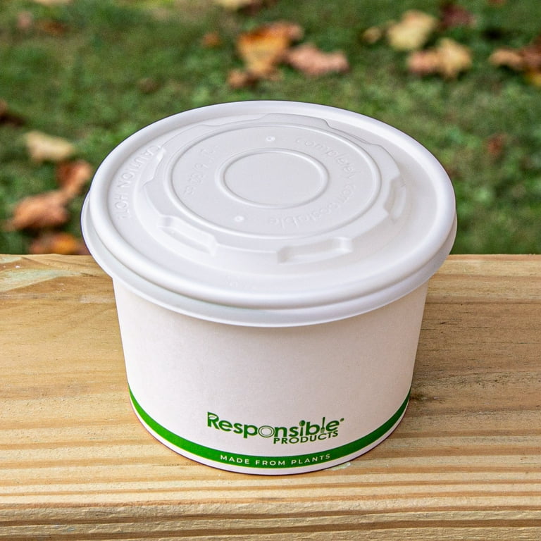 32 oz Compostable Containers with Lids, 5 count