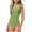 #0027-Green, variant on 5-15 Years Girls Solid Color One Piece Swimsuit Ruffle Trim Waist Defined Bathing Suit Modest Swimwear for Summer Beach Pool Hot Spring