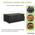 thumbnail image 4 of OPTUTUS Rectangular Patio Table Cover -600D Heavy Duty Large Waterproof Table Cover -108" Outdoor Sofa Set Covers, Dining Table Cover, Tea Table Cover Black, 4 of 12