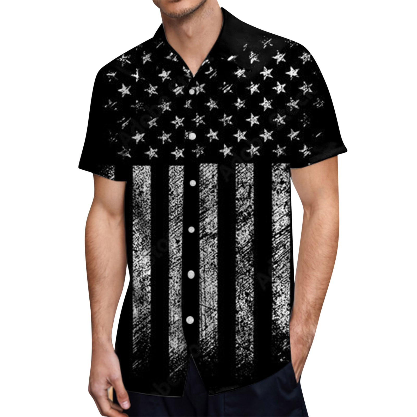 B91xZ Shirts For Men Mens Summer Digital 3D Printing Daily Fashion