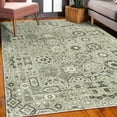 thumbnail image 3 of Vintage Decorative Rug, Bohemian Inspired Mandala Look Floral Ornaments in Octagon Cells Pattern, Quality Carpet for Bedroom Dorm and Living Room, 6 Sizes, Pale Green, by Ambesonne, 3 of 4