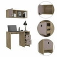 thumbnail image 4 of Atlin Designs Particle Board Light Oak/Taupe Office Desk Set Rectangular 39.3"W x 19.6"D x 28.9"H Unassembled, 4 of 6