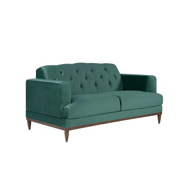 Sofá 2 cuerpos Tecolote velvet Estilo Classic Chic Color Verde GAIA Tecolote