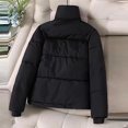 thumbnail image 4 of Xdegoge Womens Winter Coats Warm Zip up Padded Snap Button Down Coat with Hood Zip up Thick Heavy Weight Puffer Jackets Fashion Casual Cropped Quilted Jacket with Pockets Outerwear, 4 of 4