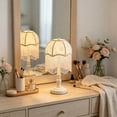 thumbnail image 4 of French Style Umbrella Shaped Tassel Fabric Lampshade, Restaurant Bedroom Desk Lamp Lighting, for Home Party Mantel Shelf Wall Door Porch and Seasonal Displays, 4 of 5