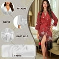 thumbnail image 6 of Yuyamidu Snowflake Bathrobe Sleepwear for Women Lightweight Robe Long Dressing Gown Plus Size S Christmas V-Neck Nightgown Red Mid-Calf Length Robe for Sleeping, 6 of 7