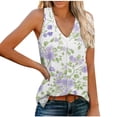 thumbnail image 2 of JTZGDY Boho Tank Tops for Women Cute Floral Printed Summer Sleeveless V Neck Camisole Vest Loose Fit Casual Side Slit Tunic Blouse 2025 Fashion Outfit Clothes Light Blue#04 XXL, 2 of 8