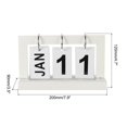thumbnail image 2 of Vintage Wood Perpetual Calendar, Wooden Flip Calendar Turn Page Month Date Display for Desk Style 2, White, 2 of 5