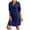 #7-Blue, variant on Pntutb Womens,Fashion Women's Plus Size Solid Cotton Linen Turn Down Collar Loose Shirt Dress Clothes