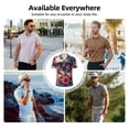 thumbnail image 6 of Daiia Skull With Roses And Sunglasses Pattern Men’s Polo Shirts,Solid Deck Shirt,Classic Fit, Breathable Cotton Polo for Casual and Sport Wear-XX-Large, 6 of 7