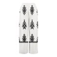 thumbnail image 4 of WTOBBY Women's Summer Boho Palazzo Wide Leg Pants with Geometric Print High Waist Elastic Drawstring and Side Pockets for Fashionable Comfort ,White XL, 4 of 7