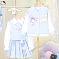 thumbnail image 1 of Cinnamoroll Girl Jk Uniform Set Sanrios Anime Spring Autumn Cotton Coat Shirt Pleated Skirt Korean Fashion Kawaii Kids Jackets, 1 of 5