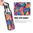 thumbnail image 4 of Yayeee 33oz Insulated Water Bottle Double Wall Stainless Steel with Flip Straw Lid, Colorful Art Leaves Pattern, 4 of 7