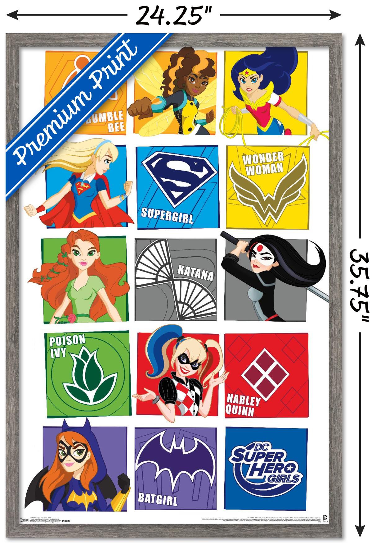 DC Comics TV - DC Superhero Girls - Grid Wall Poster, 22.375" x 34", Framed
