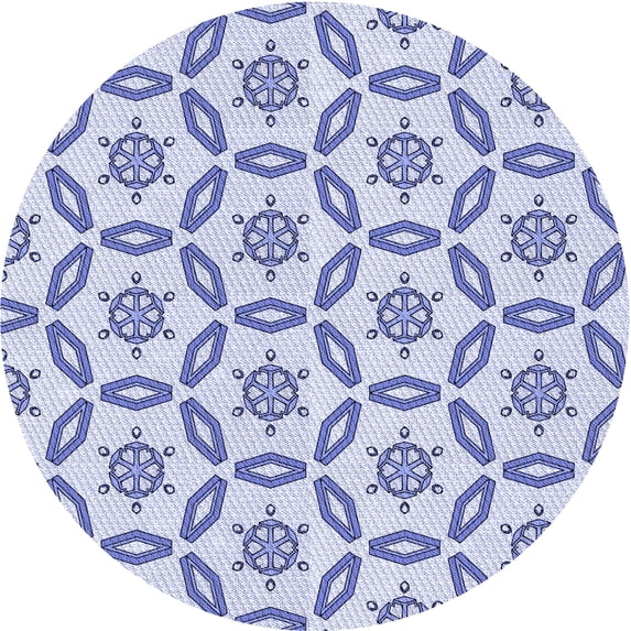 Ahgly Company Machine Washable Indoor Round Transitional Lavender Blue Area Rugs, 4' Round