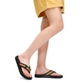 thumbnail image 5 of TEAHOO X STQ Women's Quick Dry Beach Sandals for Vacation Flip Flops with Arch Support All Black Size 8, 5 of 8