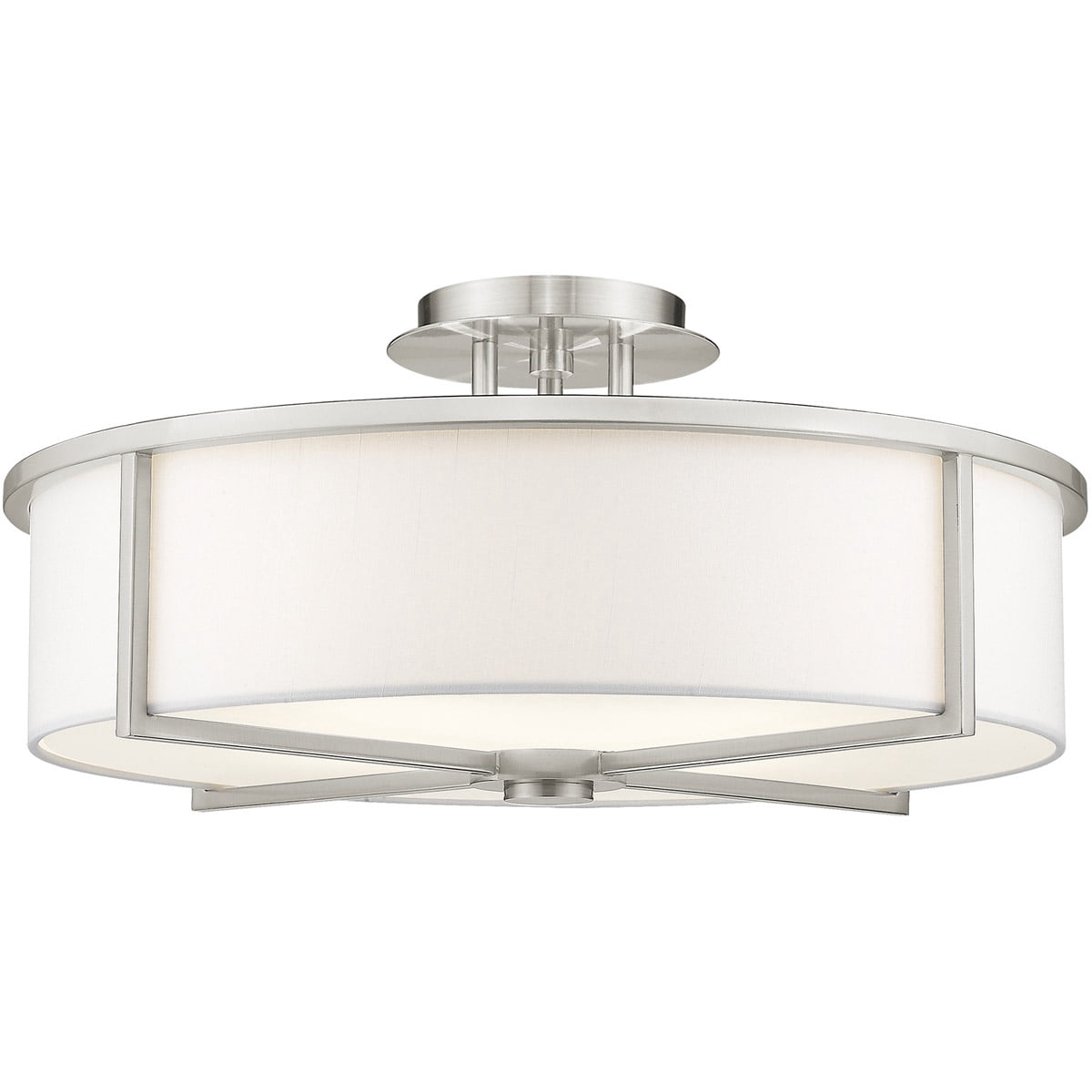 4 Light Brushed Nickel Ceiling Light fixture with Steel base material