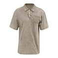 thumbnail image 2 of Evdexr Men's Mokaloha T Shirt Polo Distressed Shirt Lapel Vintage Acid Wash Gym T-Shirt 2025 Oversized Solid Color Big and Tall Short Sleeve Tops with Pockets Khaki M, 2 of 4