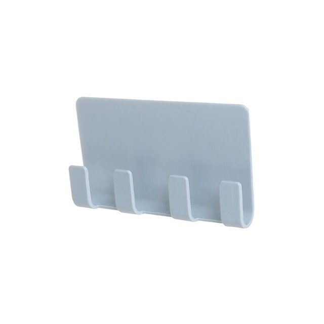 Soporte para teléfono de pared, soporte para control remoto montado en la pared, llavero autoadhesivo PP con cuatro Ganchos para teléfonos inteligentes, controles remotos, sombreros