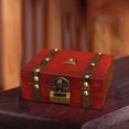 thumbnail image 5 of HongHeng Wooden Treasure Chest Storage Box with Lock, Antique Vintage Small Storage Box for Jewelry Organizer, Gift Box and Room Decoration, 5 of 6