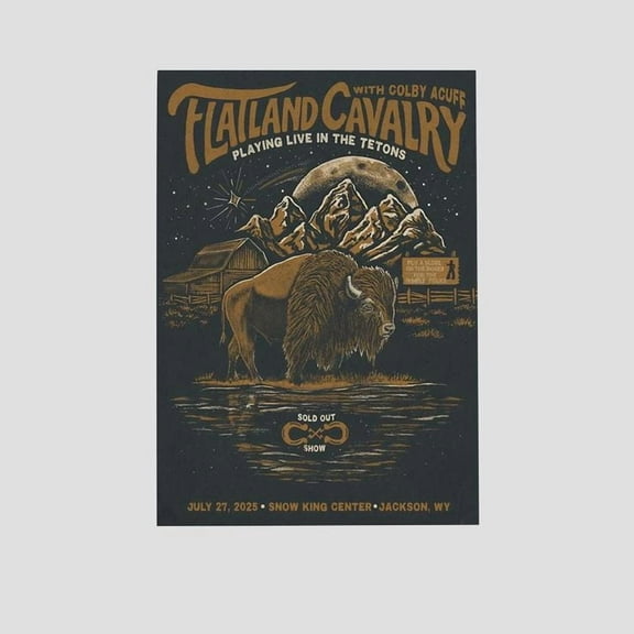 Music Poster - Flatland Cavalry Tour 2025 - Vintage Style - Size 24x36 - Postora