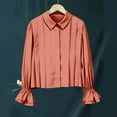 thumbnail image 6 of ZJXFGS Ruffle Blouse for Women Ruffle Tops for Women Trendy Work Shirts for Women High Collar Blouses for Women Red 3XL, 6 of 7