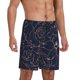 thumbnail image 2 of Balery Copper-Gold Gloss Outline Flower Pantalones cortos de pijama de punto de algodón para hombre con cinturilla y bolsillos-Medium, 2 of 6