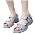 thumbnail image 3 of Gubotare Hiking Sandals for Womens Comfortable Walking Sandals with Arch Support, Athletic Sandals with Hook and Loop Straps for Beach Vacation Adventure (Grey,Size 8.5), 3 of 8