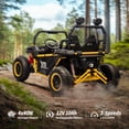 thumbnail image 3 of Hikiddo 12V 10Ah Ride on Toy, 4WD Kids 2-Seater Electric Ride on Car UTV with Remote, Bluetooth - Yellow, 3 of 9