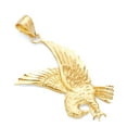 thumbnail image 1 of Wellingsale 14K Yellow Gold Polished Diamond Cut Ornate Eagle Wildlife Pendant, 1 of 4