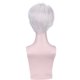 thumbnail image 3 of Peluca corta sintética blanca para cosplay con flequillo lateral, 3 of 3